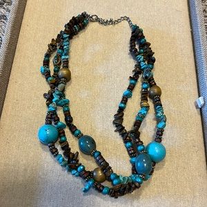 3 strand turquoise adjustable necklace